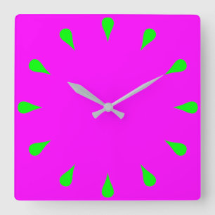 Horloge Carrée Drops vert citron