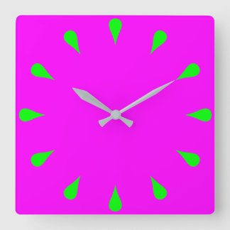 Horloge Carrée Drops vert citron