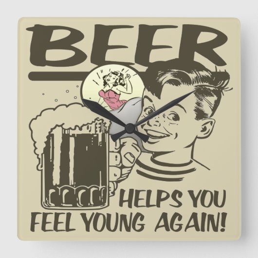 Horloge Carrée Drunker Sit Here (Recto)