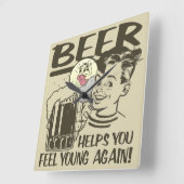 Horloge Carrée Drunker Sit Here (Angle)