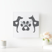 Horloge Carrée DTDR Doberman Wall Clock White (Maison)
