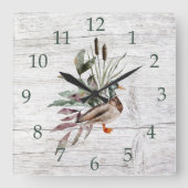 Horloge Carrée Duck Cattails Greenery (Recto)