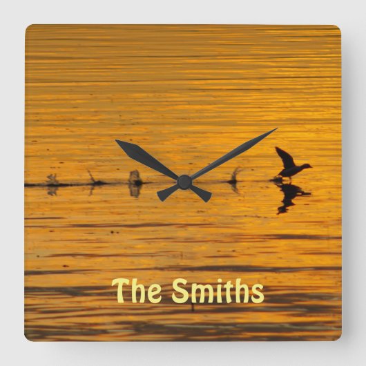 Horloge Carrée Duck Flying Through Time Wall Clock (Recto)