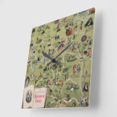 Horloge Carrée Dunlop Map of Shakespeare Country, Angleterre (Angle)