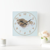 Horloge Carrée Duo de Pekingese (Maison)