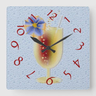 Horloge Carrée Durée du cocktail