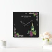 Horloge Carrée Durée du vin personnalisée (Maison)
