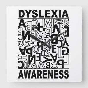Horloge Carrée Dyslexie Sensibilisation Dyslexie Enseignants Élèv
