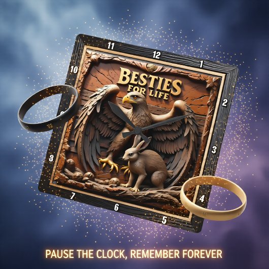 Horloge Carrée Eagle Rabbit Friendship Mountain