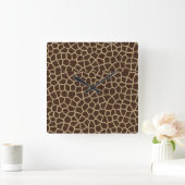 Horloge Carrée Earth Tone Giraffe Print Pattern Decorative Throw  (Maison)