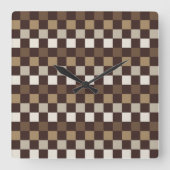 Horloge Carrée Earthy minerals checkerboard pattern (Recto)