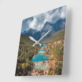 Horloge Carrée Eau | Blue Moon Lake, Chine (Angle)