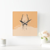 Horloge Carrée Eau humaine fraîche de Grunge noir et blanc (Maison)