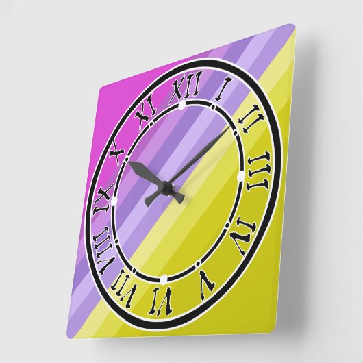 Horloge Carrée Écarté, lumineux (Angle)