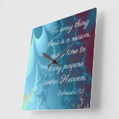 Horloge Carrée Ecclesiaste 3:1 (Angle)