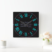 Horloge Carrée Ecclésiaste 3:1 KJV Bible Verse Numéros romains (Maison)