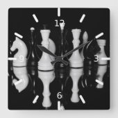 Horloge Carrée Échecs (Recto)