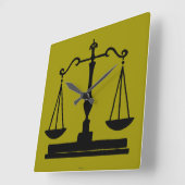 Horloge Carrée Échelles de justice (Angle)