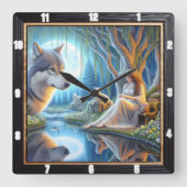 Horloge Carrée Échos autochtones : Etoile du soir des sommets de (Recto)