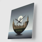 Horloge Carrée Échos de l'éthique : la réflexion inversée (Angle)