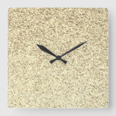 Horloge Carrée Éclaircissements de parties scintillant douce Gold (Recto)