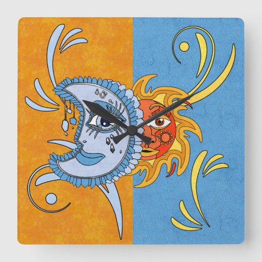 Horloge Carrée Éclipse solaire (Recto)