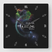 Horloge Carrée Éclipse solaire 2017 (Recto)