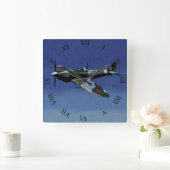 Horloge Carrée Écluse du mur de Spitfire IX de Supermarine. (Maison)