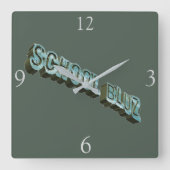Horloge Carrée École Bluz-3D (Recto)