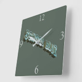 Horloge Carrée École Bluz-3D (Angle)