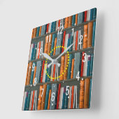 Horloge Carrée École d'apprentissage et de lecture Livres - Bibli (Angle)