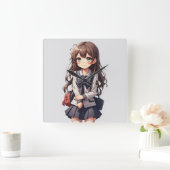 Horloge Carrée École japonaise d'Anime (Maison)