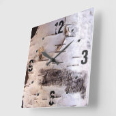 Horloge Carrée Écorce de bouleau blanc (Angle)