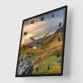 Horloge Carrée Écosse Pittoresque Rolling Hills paysage (Angle)