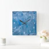 Horloge Carrée Écran de mur du glacier bleu (Maison)