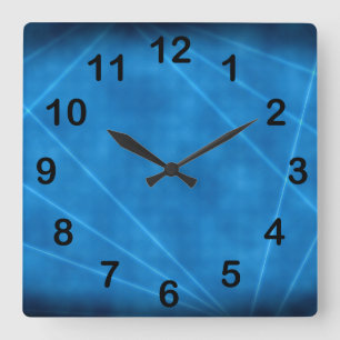 Horloge Carrée Écran laser bleu