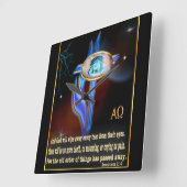 Horloge Carrée Écriture chrétienne (Angle)