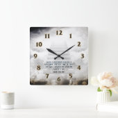 Horloge Carrée Écriture du ciel (Maison)