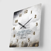 Horloge Carrée Écriture du ciel (Angle)