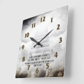 Horloge Carrée Écriture du ciel (Angle)