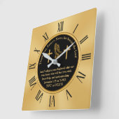 Horloge Carrée Écriture Pasteur Appréciation Cadeaux ou Noël (Angle)