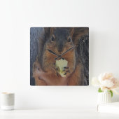 Horloge Carrée Écureuil (Maison)