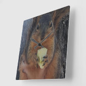 Horloge Carrée Écureuil (Angle)