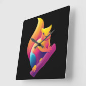 Horloge Carrée Écureuil (Angle)