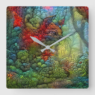 Horloge Carrée Écureuil dynamique