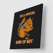 Horloge Carrée Écureuil - Type Spécial De Noix (Angle)