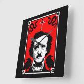 Horloge Carrée Edgar Allan Poe (Angle)