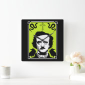 Horloge Carrée Edgar Allan Poe Anniversaire 19 janvier (Maison)