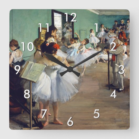 Horloge Carrée Edgar Degas - Classe Danse (Recto)