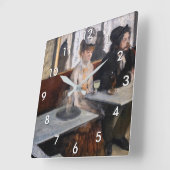 Horloge Carrée Edgar Degas - Dans un café / L'Absinthe (Angle)